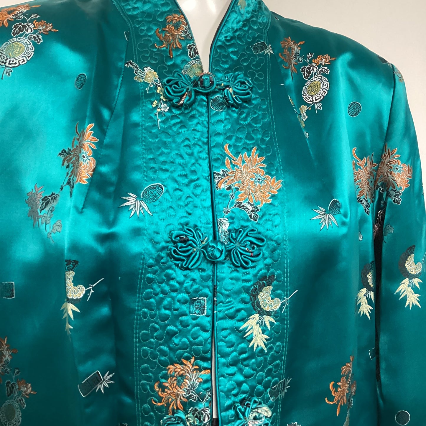 Solz Squirrel Teal & Black Reversible Chinese Style Jacket Size (42inch)