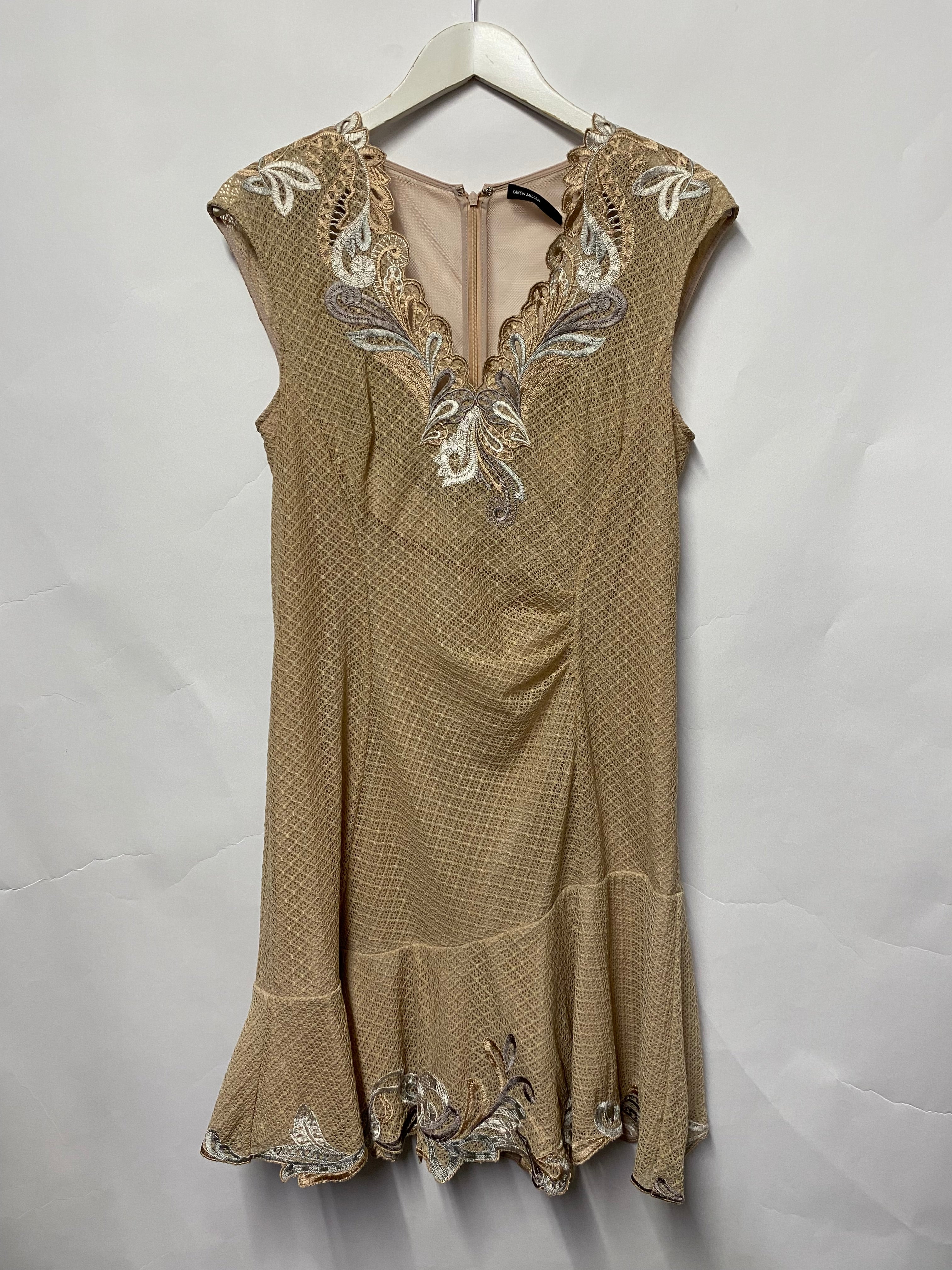 Karen Millen Nude Mesh Tiered Mini Dress 14 Shop for Shelter