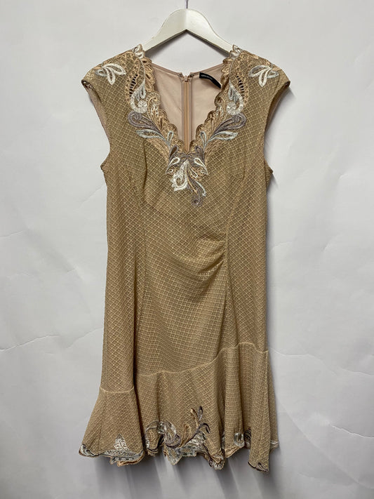 Karen Millen Nude Mesh Tiered Mini Dress 14