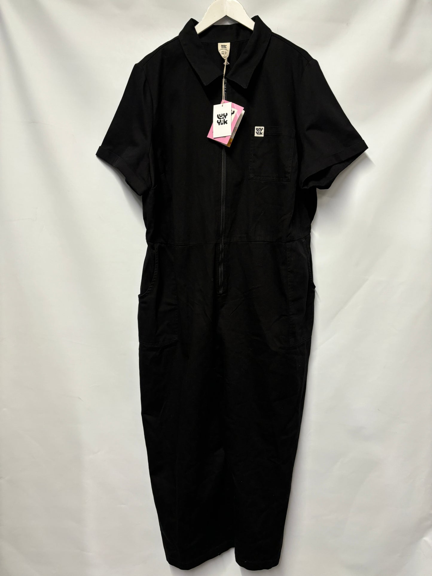 Lucy & Yak Black Cotton Ragan Jumpsuit 24 BNWT