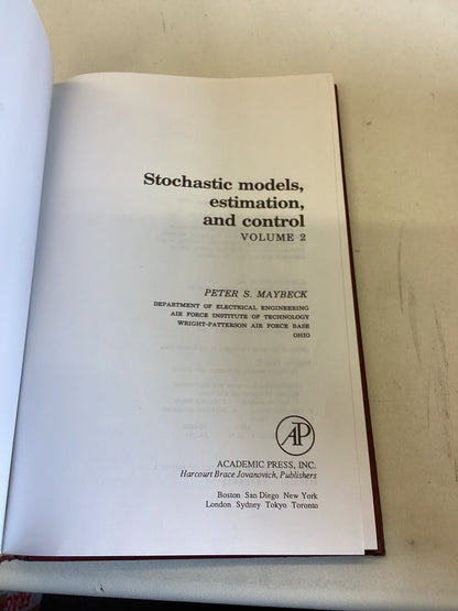Stochastic Models Estimation and Control Volume 2 Peter S Maybeck