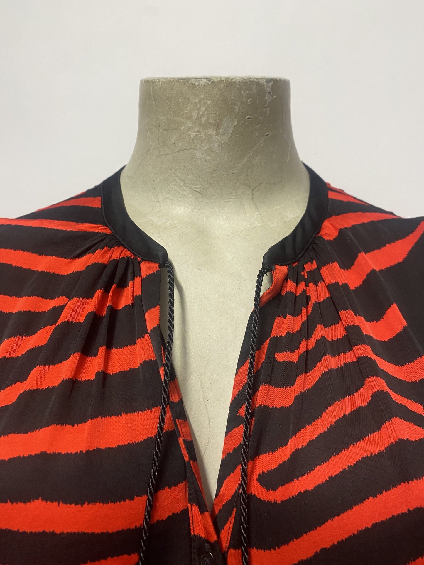 The Kooples Red and Black Zebra Long Sleeve Top Small