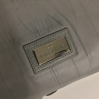Valentino Garavani Grey Large Purse Cross Body Bag w/Rose Detail