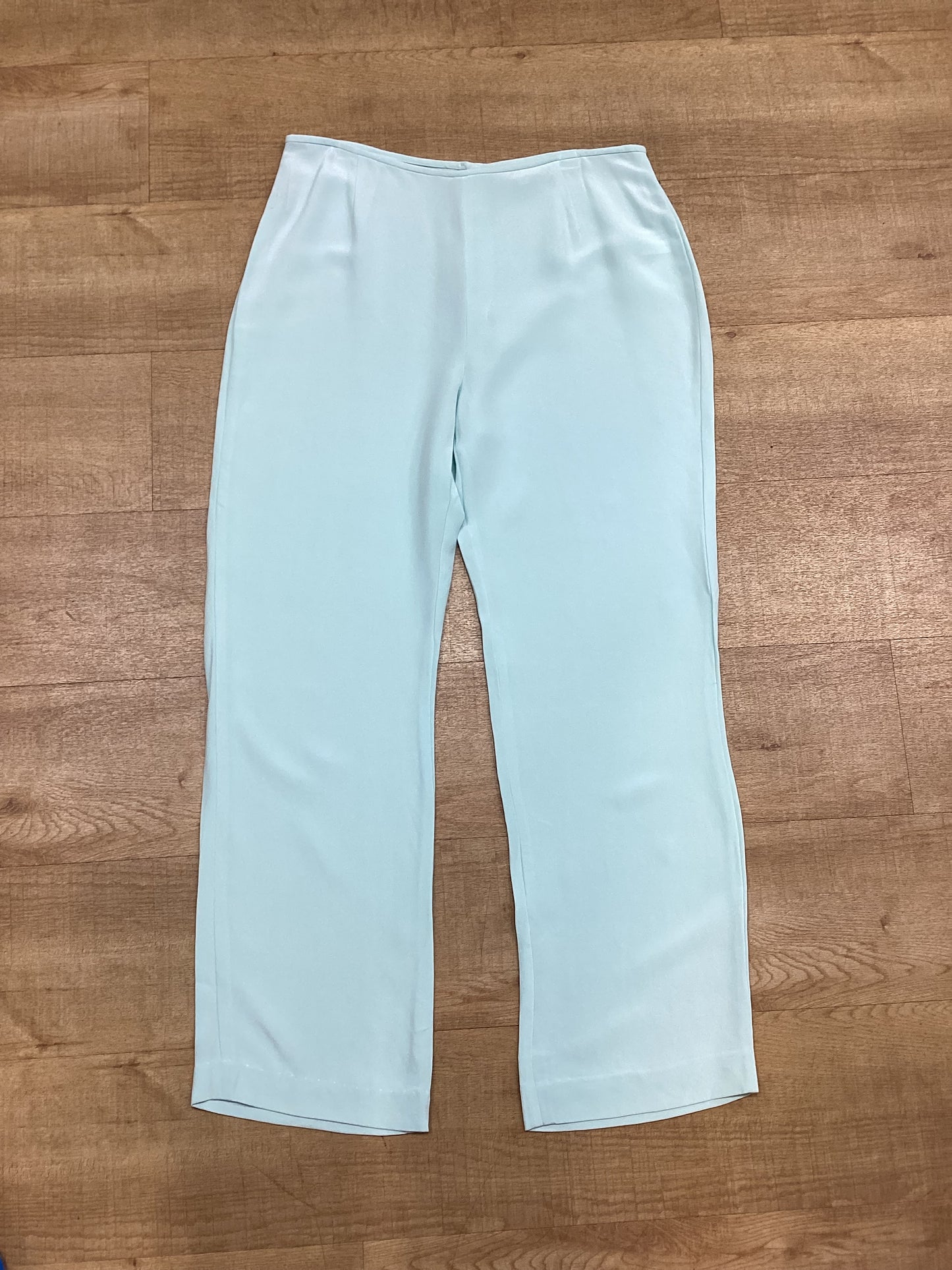 EAST Light Blue Silk Trousers Size 16