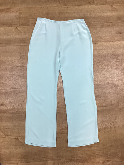 EAST Light Blue Silk Trousers Size 16