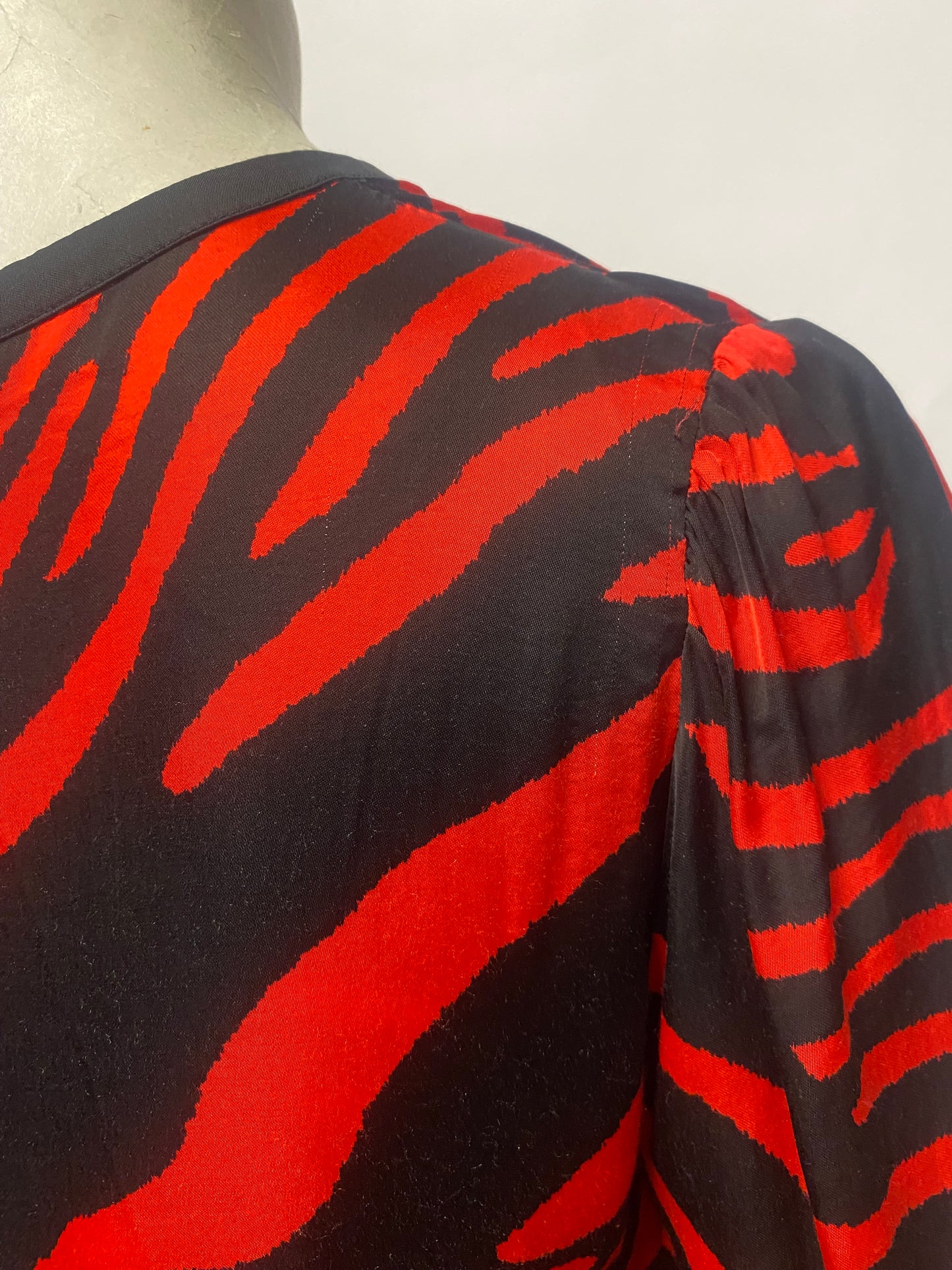 The Kooples Red and Black Zebra Long Sleeve Top Small