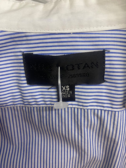 Nili Lotan Blue and White Strip Cotton Shirt XS