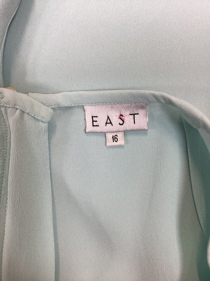 EAST Light Blue Silk Trousers Size 16