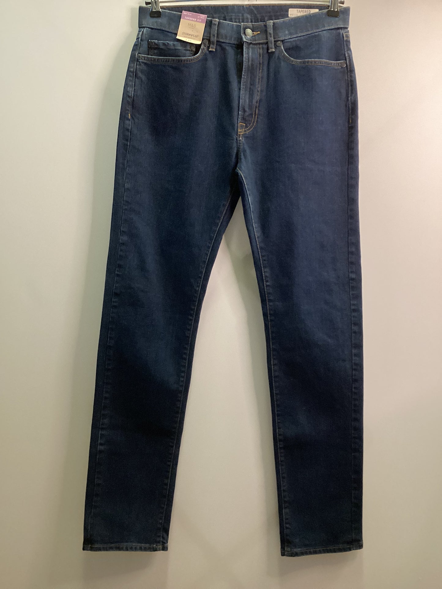 BNWT M&S Tapered Fit Stormwear Blue Jeans W32 L33