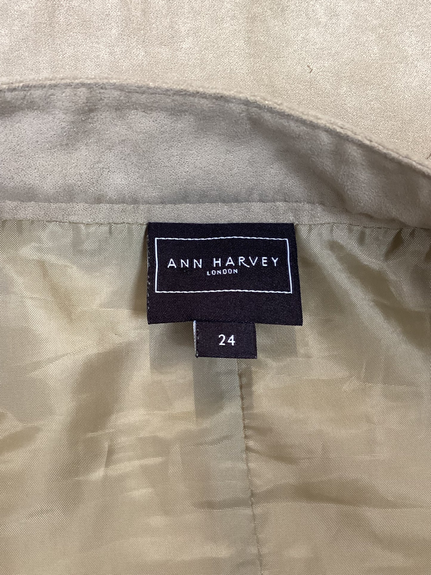 Ann Harvey Tan Faux-Suede Skirt Size 24