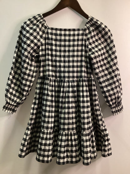 M&S Black and White Check Dress Age 7-8 years