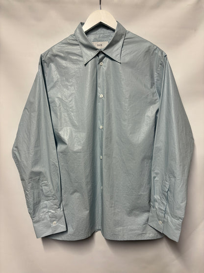 DUE DILIGENCE Blue Shine Cotton Long Sleeve Shirt Medium