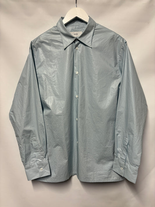 DUE DILIGENCE Blue Shine Cotton Long Sleeve Shirt Medium