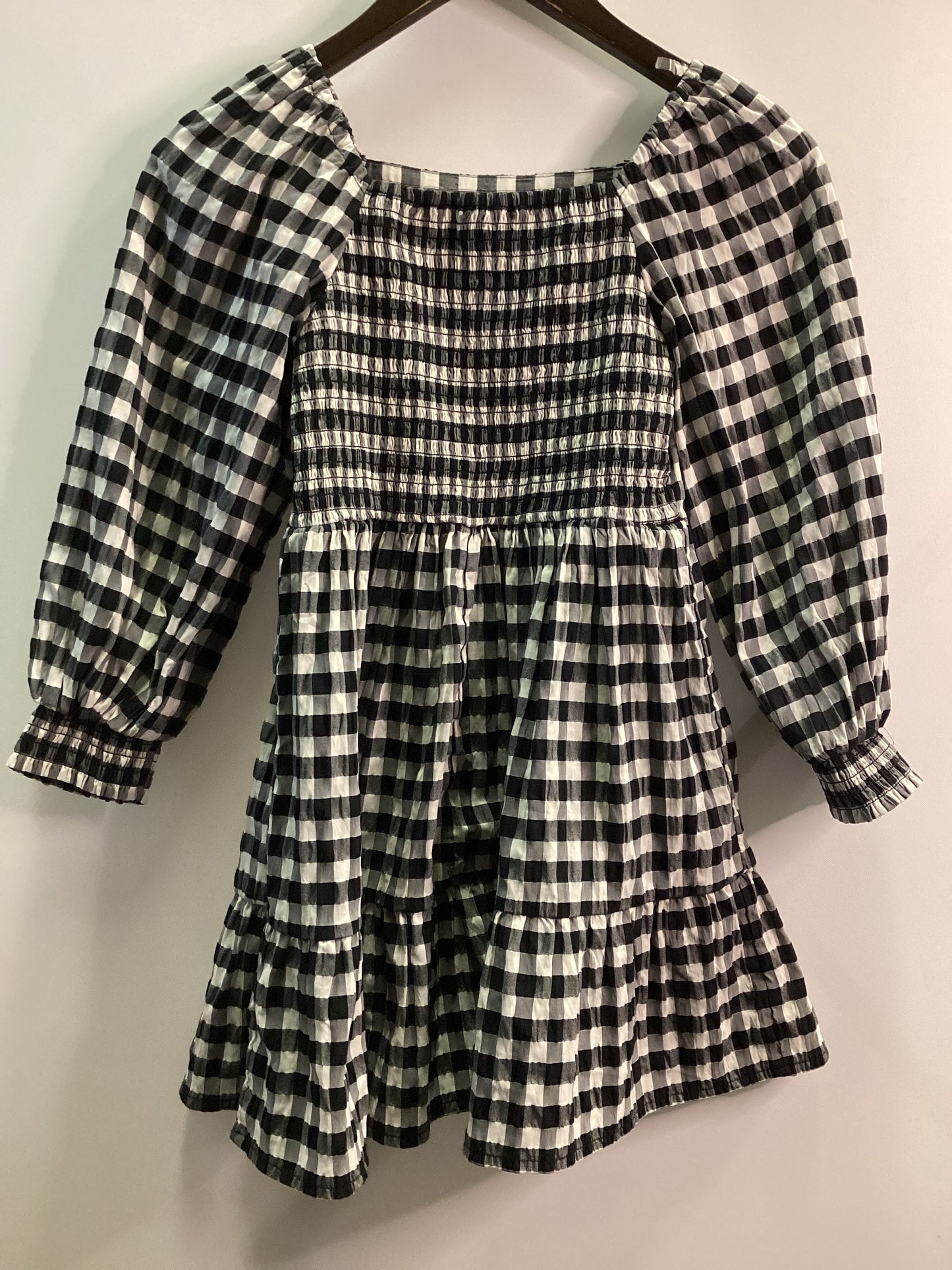 M&S Black and White Check Dress Age 7-8 years