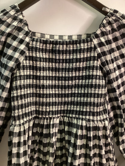 M&S Black and White Check Dress Age 7-8 years