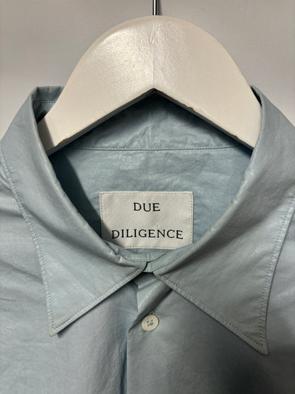 DUE DILIGENCE Blue Shine Cotton Long Sleeve Shirt Medium