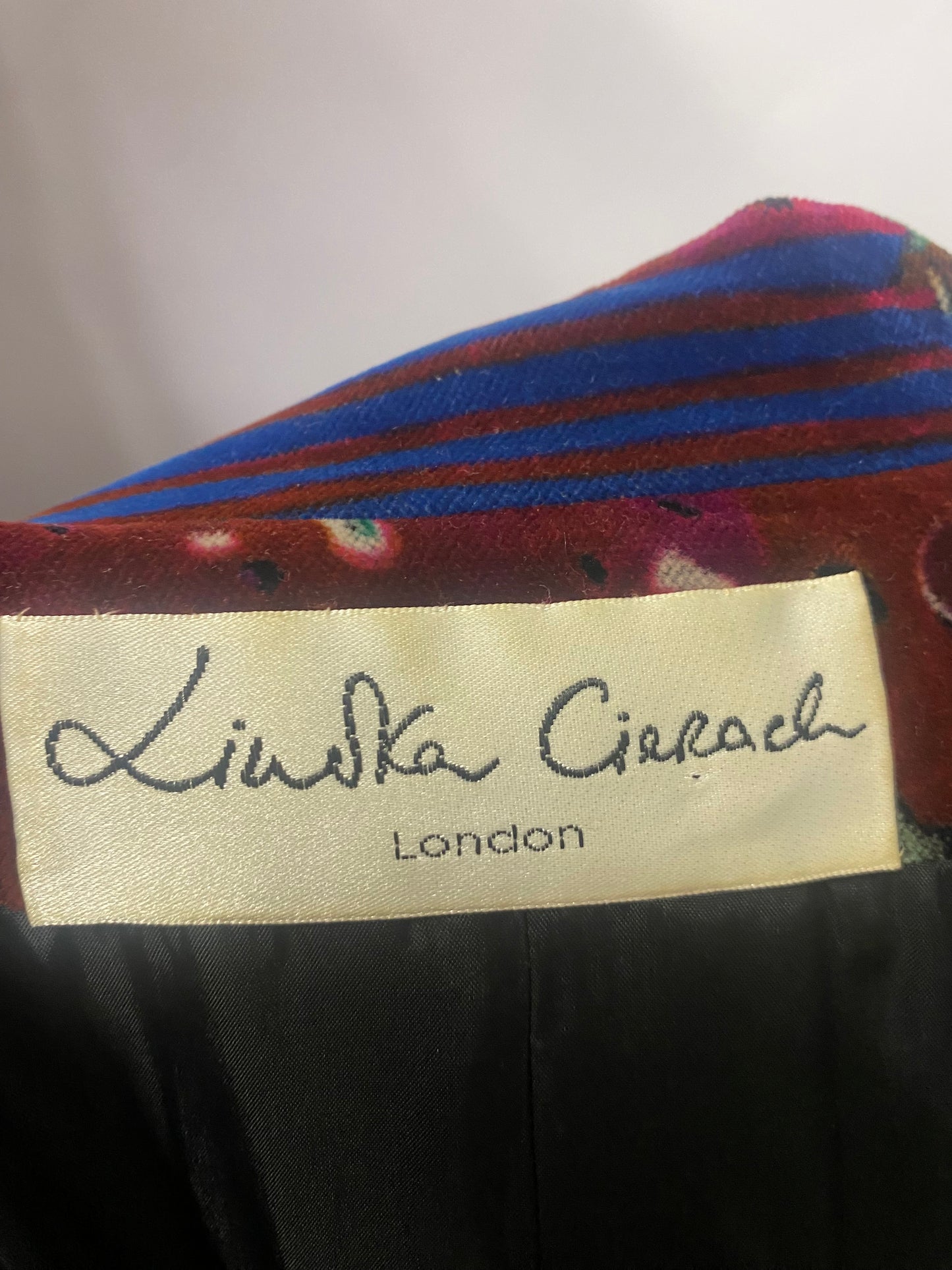 Lindka Cierach Vintage Multicolour Velvet Patterned Jacket Small