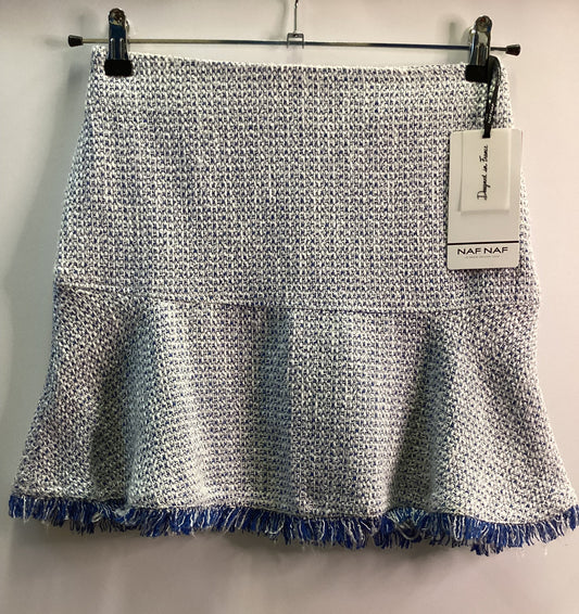 BNWT NAF NAF Cotton Blend Blue Mini Skirt Size 8 (36)