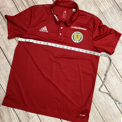 Adidas Scotland Football Red Vauxhall Polo Shirt Size L