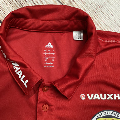 Adidas Scotland Football Red Vauxhall Polo Shirt Size L