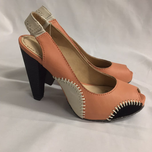 BNWT Terra Plana Orange Multi Leather Peep Toe Heels Size UK 3.5 (EU 36)