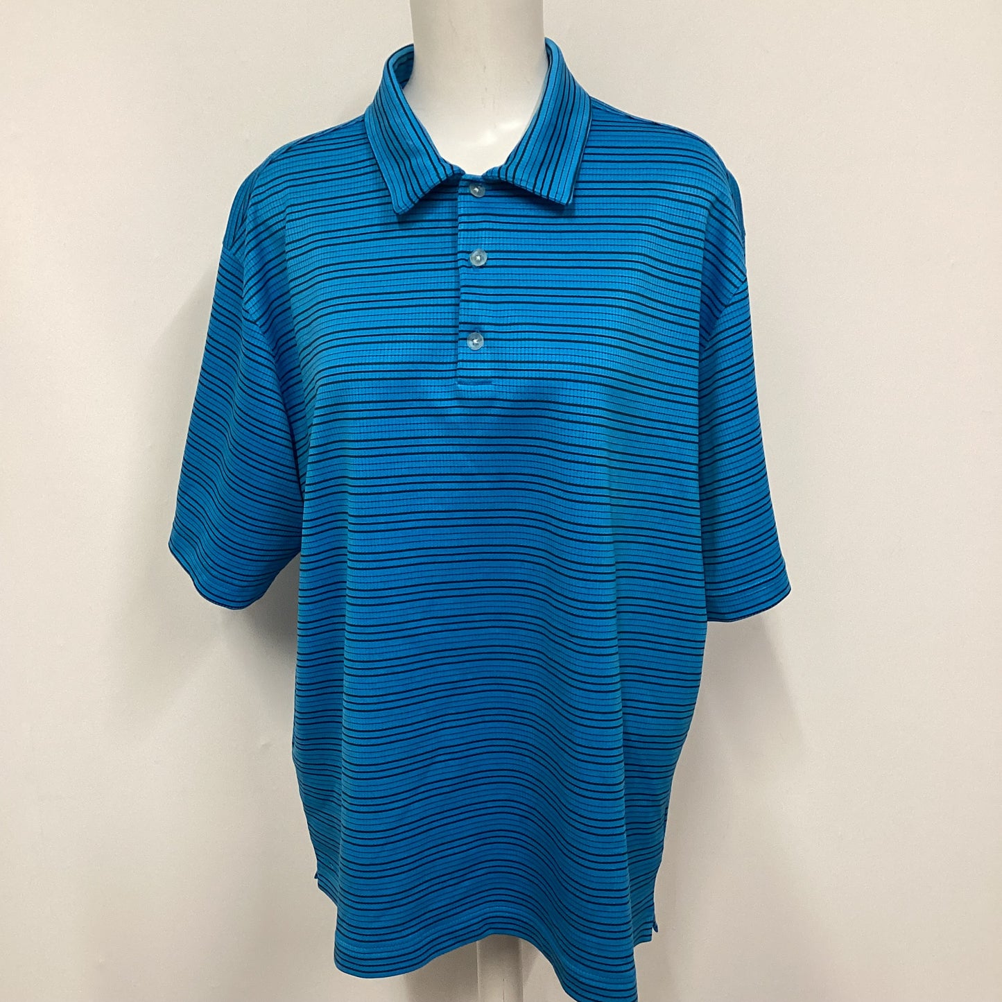 Nike FitDry Blue Striped Golf Polo Shirt Top Size XL