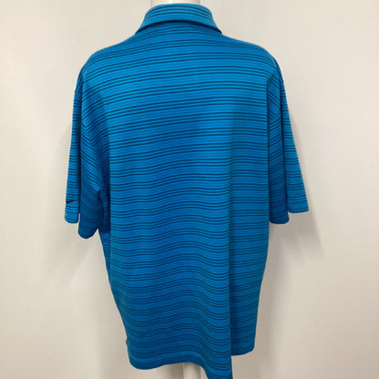 Nike FitDry Blue Striped Golf Polo Shirt Top Size XL