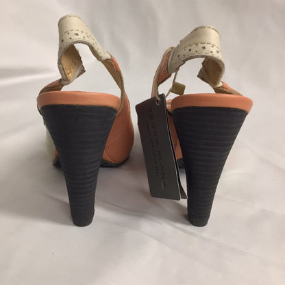 BNWT Terra Plana Orange Multi Leather Peep Toe Heels Size UK 3.5 (EU 36)