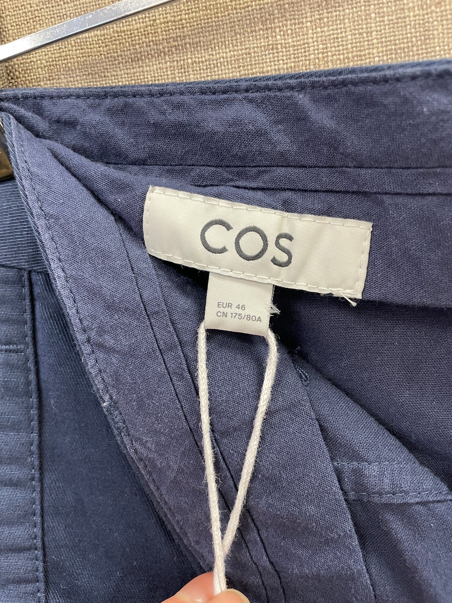 Cos Navy Chino Trousers Eur 46 Small New