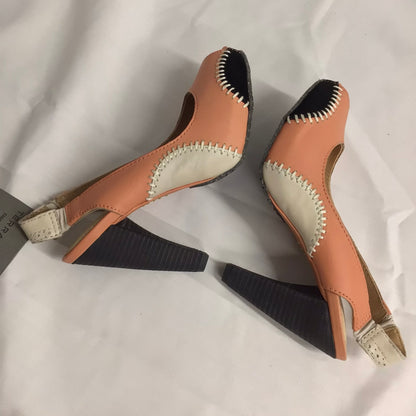 BNWT Terra Plana Orange Multi Leather Peep Toe Heels Size UK 3.5 (EU 36)