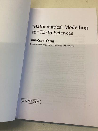 Mathematical Modelling For Earth Sciences Xin-She Yang