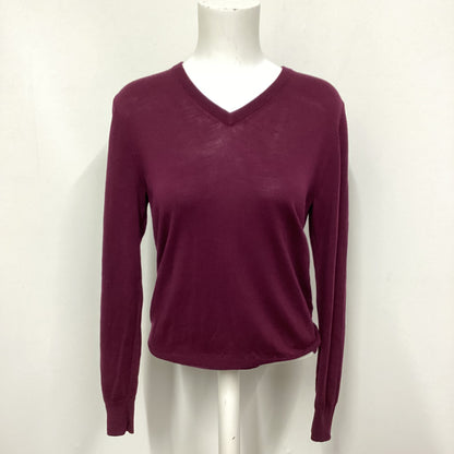 Uniqlo Purple 100% Wool V Neck Jumper Size M