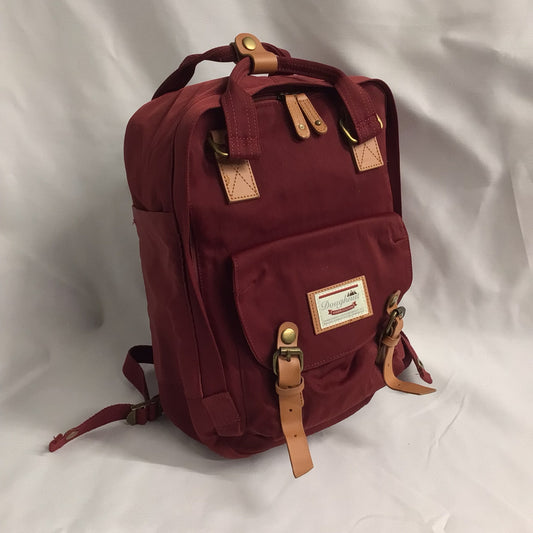 Doughnut Macaroon Wine Red Canvas Backpack