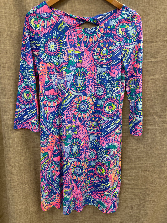 Lilly Pulitzer Blue Pink Green Patterned Tennis Activewear Dress Extra Small