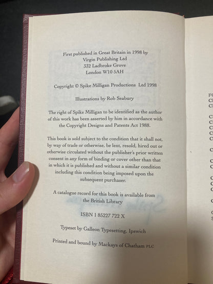 The Hound of the Baskervilles according to Spike Milligan Signed Copy Special 80th Birthday Edition