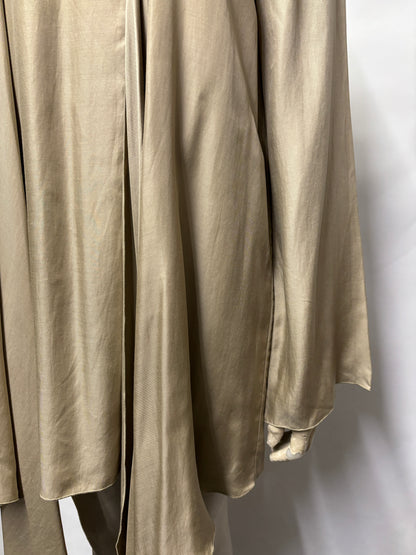 COS Taupe Long Sleeve Drape Mini Dress 34/6