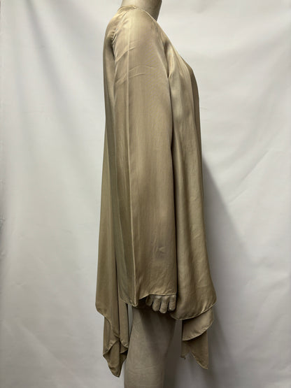 COS Taupe Long Sleeve Drape Mini Dress 34/6