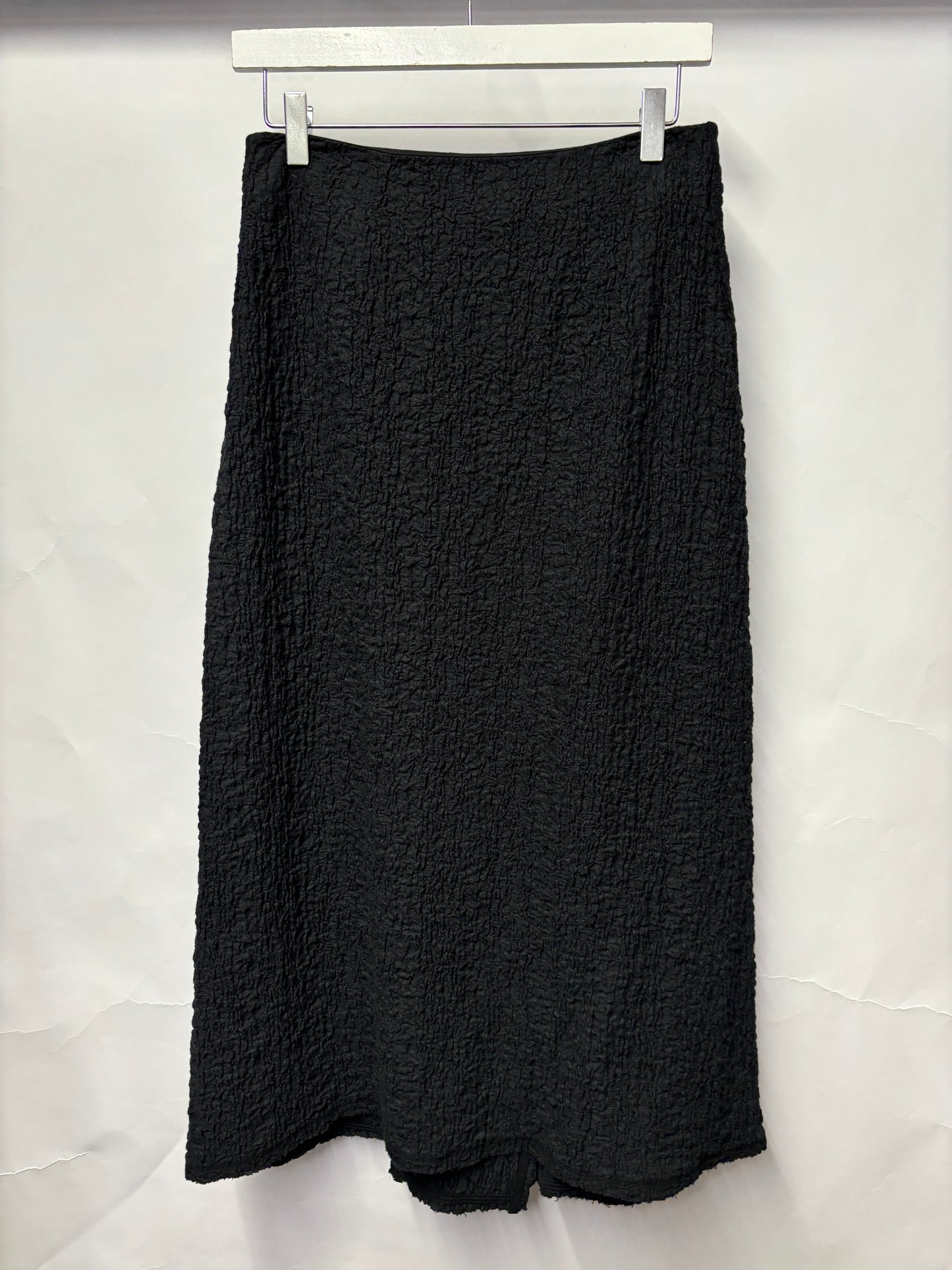 Massimo Dutti Black Crinkle Full Length Skirt S BNWT