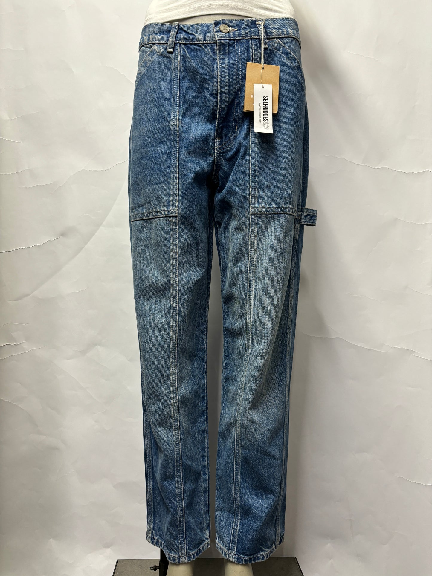 Reformation Jeans Blue Stonewashed Denim Kealy Carpenter Jeans 28 BNWT