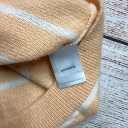 Pure Collection Peach Stripe 100% Cashmere Jumper Size 16