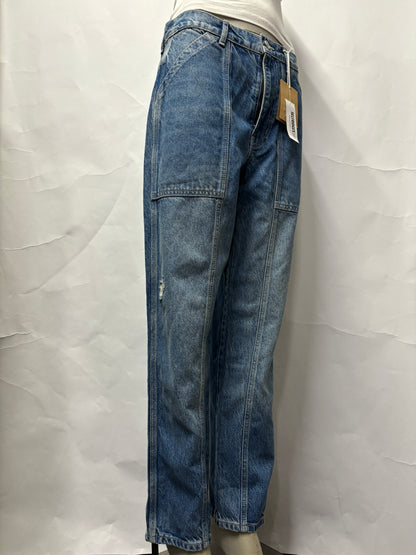 Reformation Jeans Blue Stonewashed Denim Kealy Carpenter Jeans 28 BNWT