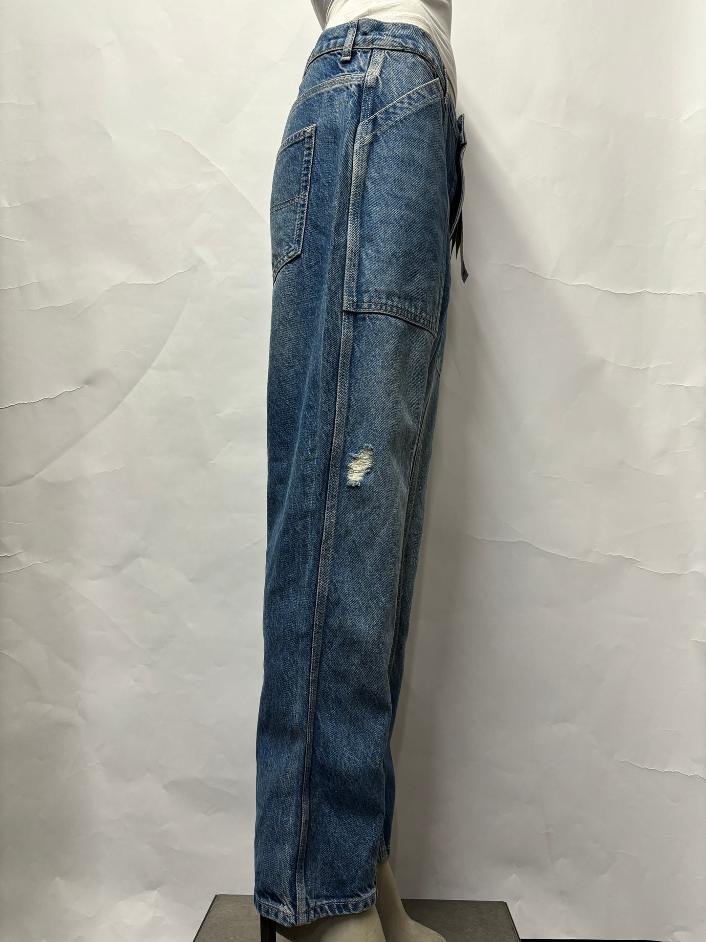 Reformation Jeans Blue Stonewashed Denim Kealy Carpenter Jeans 28 BNWT