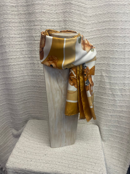 Hermès Vintage Teddy Bear Scarf 100% Silk