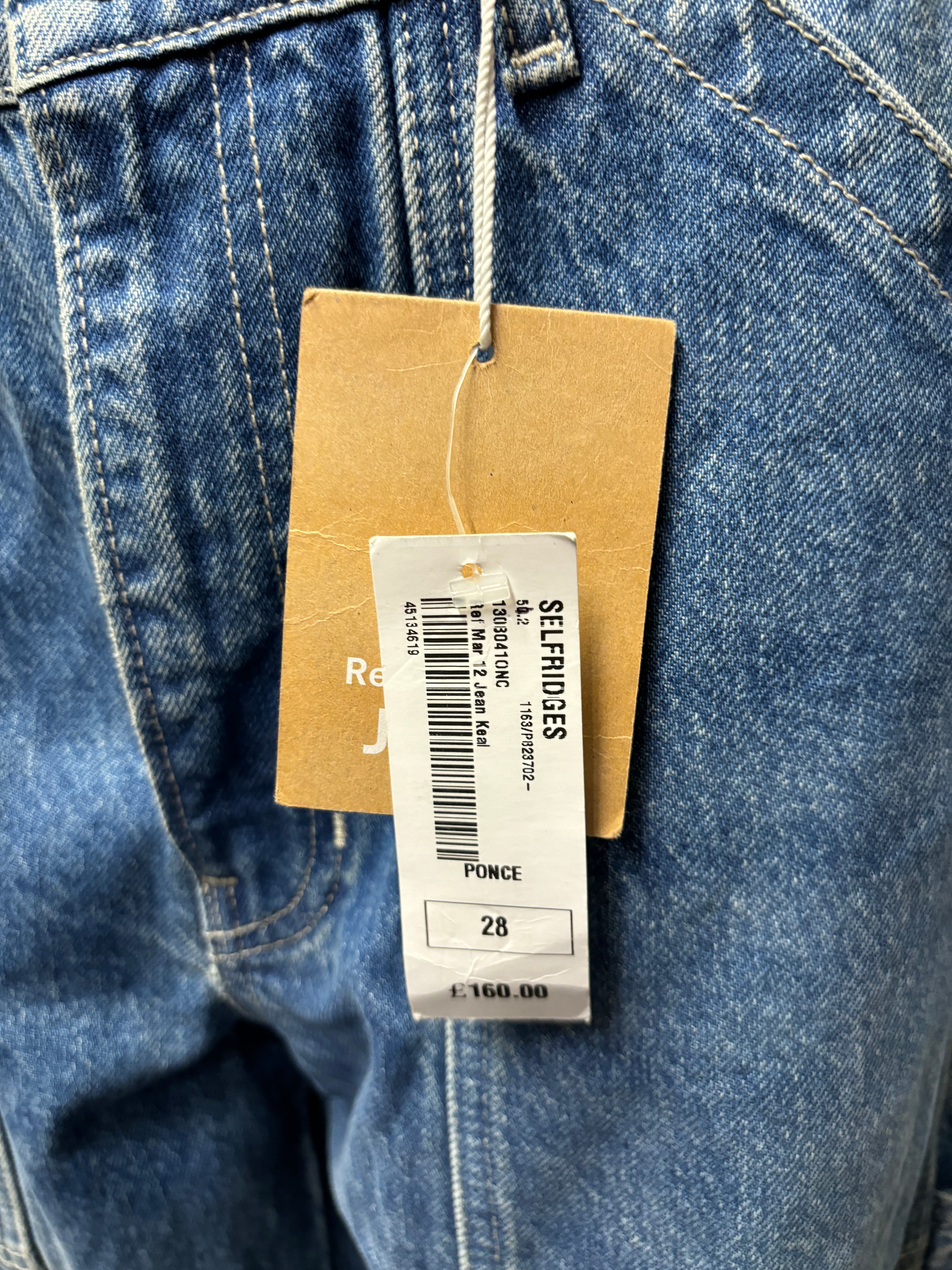 Reformation Jeans Blue Stonewashed Denim Kealy Carpenter Jeans 28 BNWT Shop for Shelter