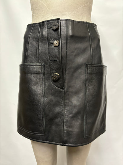 Rejina Pyo Black Leather Mini Skirt W26/XS