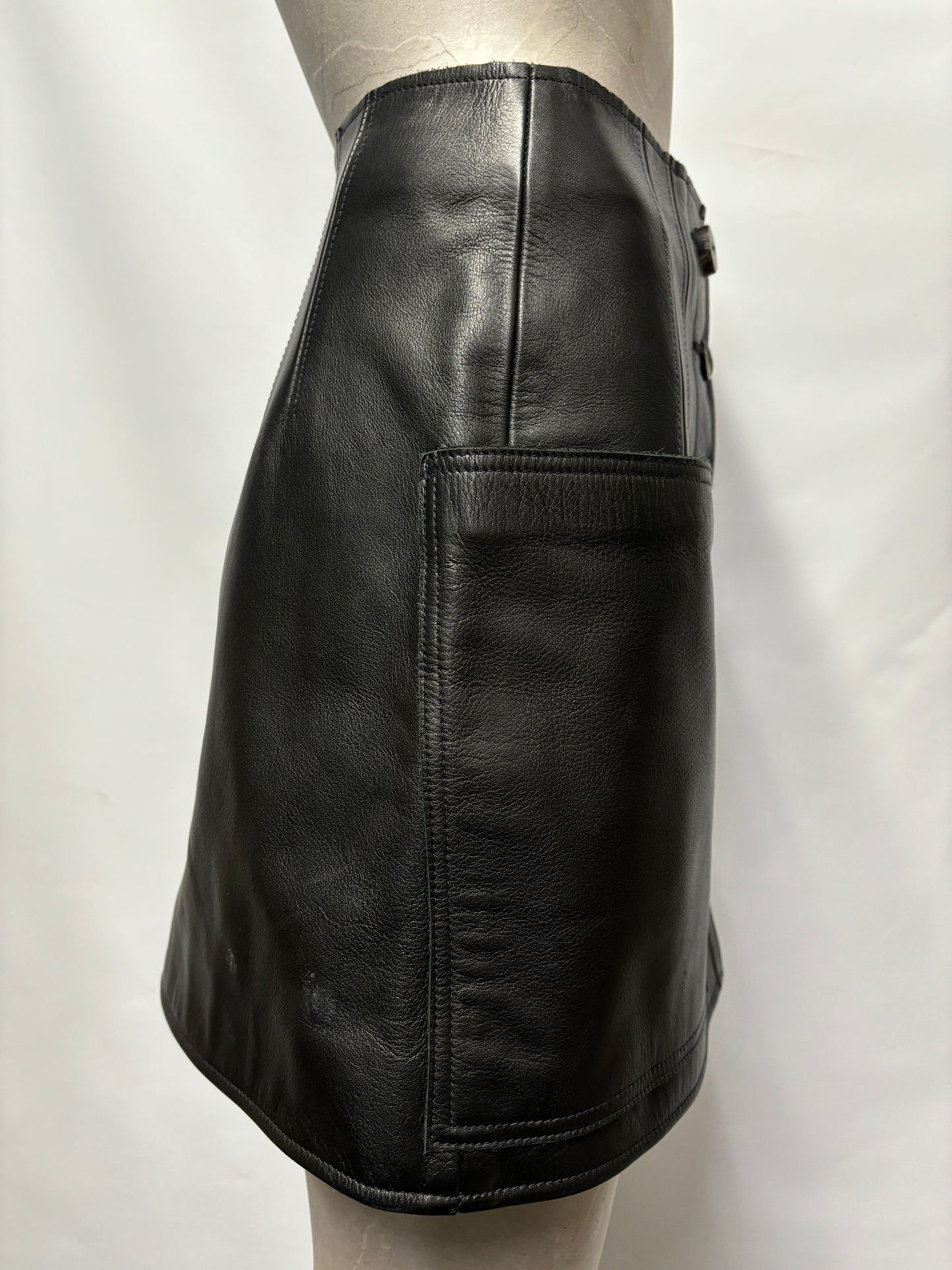 Rejina Pyo Black Leather Mini Skirt W26/XS