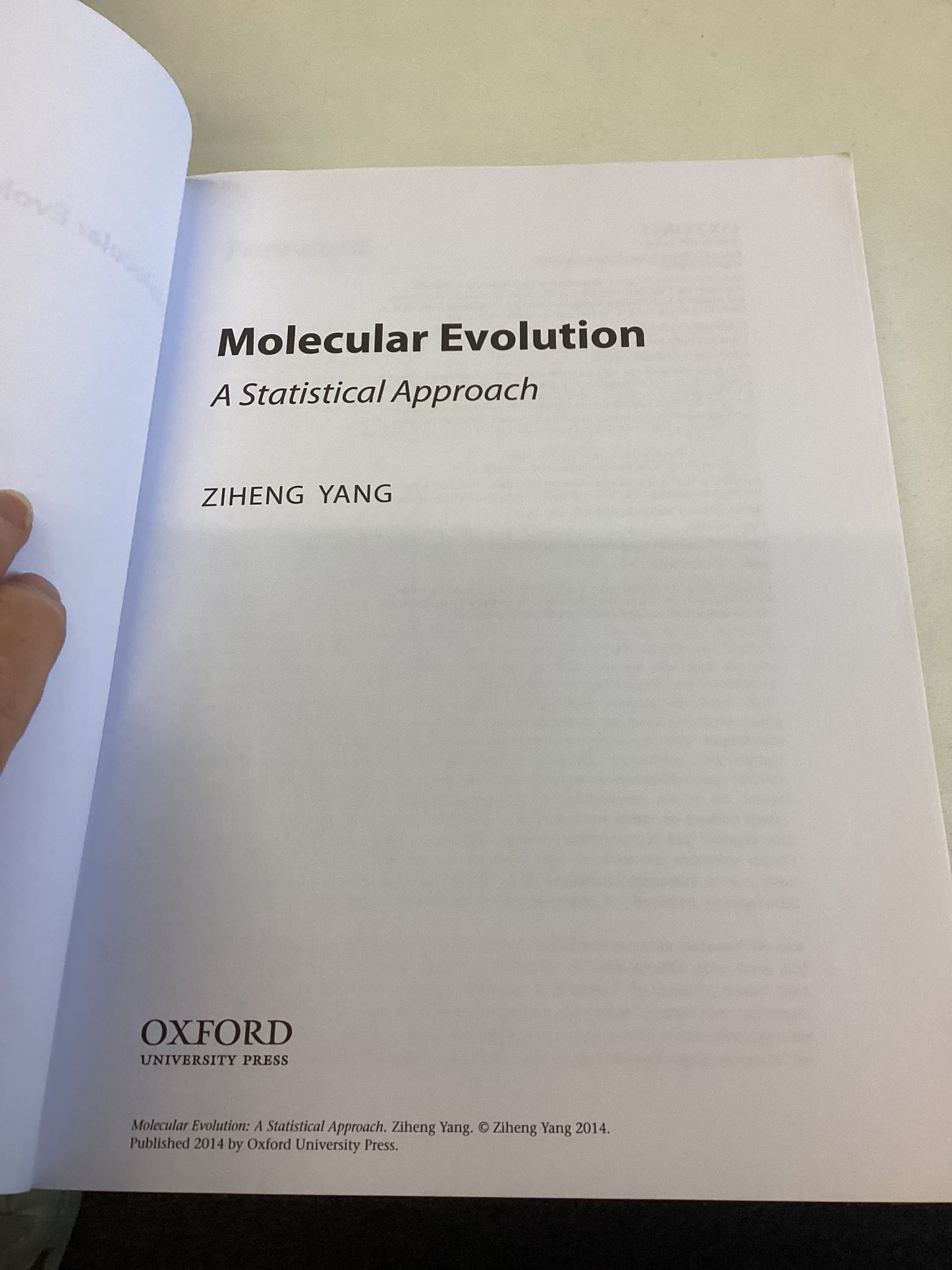 Molecular Evolution A Statistical Approach Ziheng Yang
