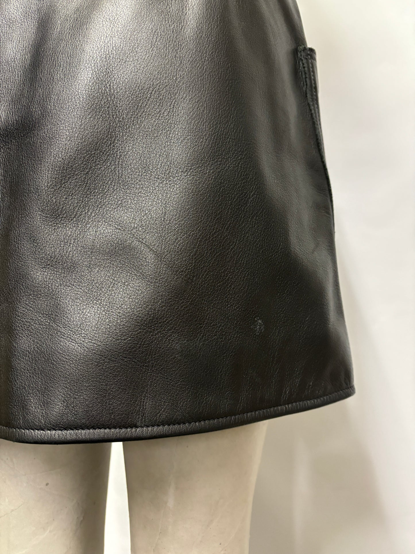 Rejina Pyo Black Leather Mini Skirt W26/XS