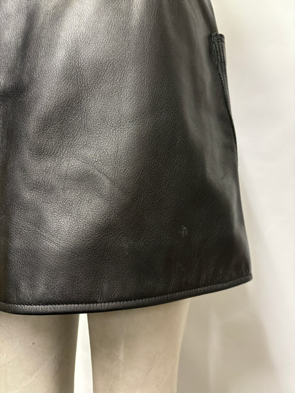 Rejina Pyo Black Leather Mini Skirt W26/XS