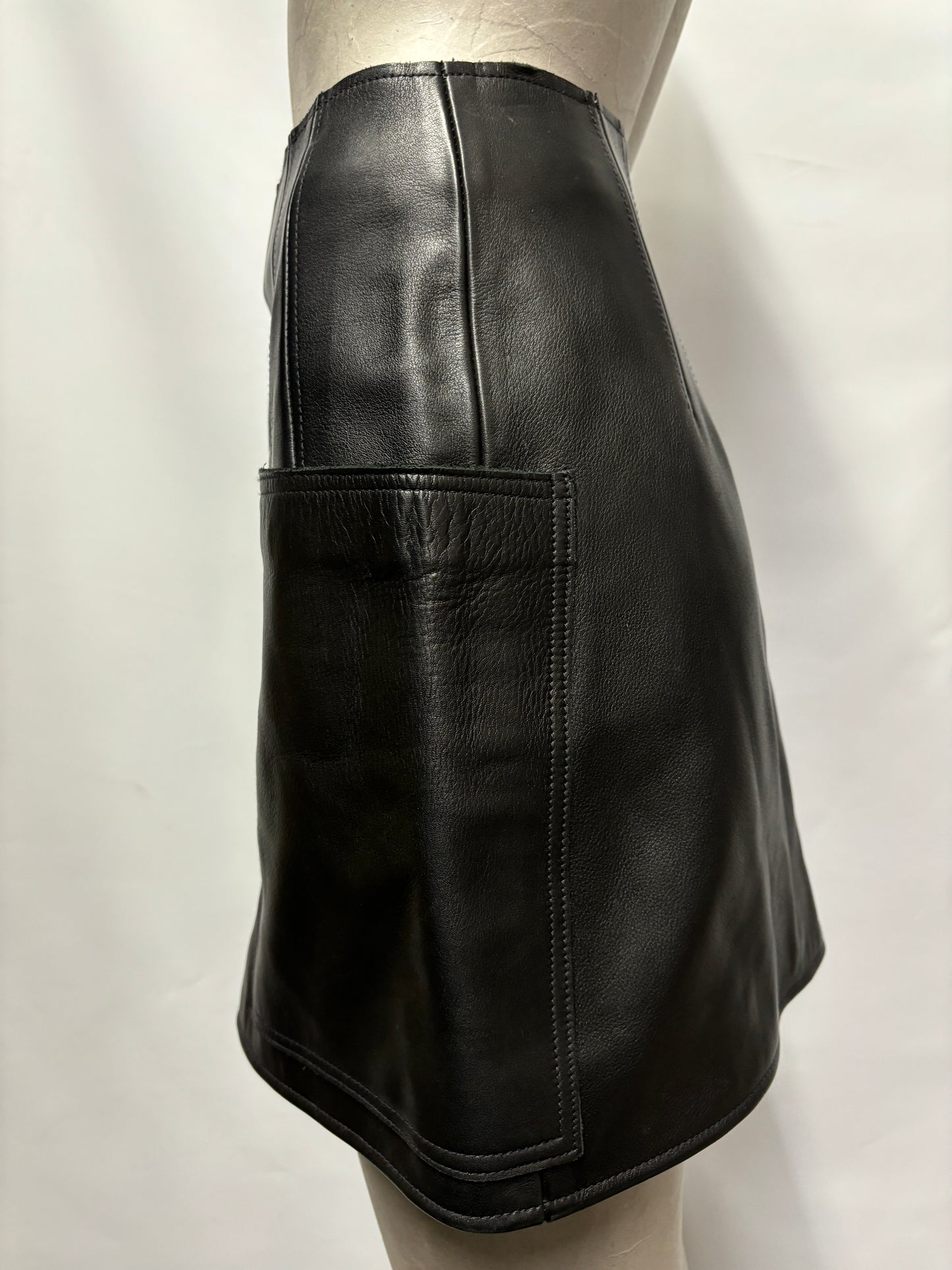 Rejina Pyo Black Leather Mini Skirt W26/XS